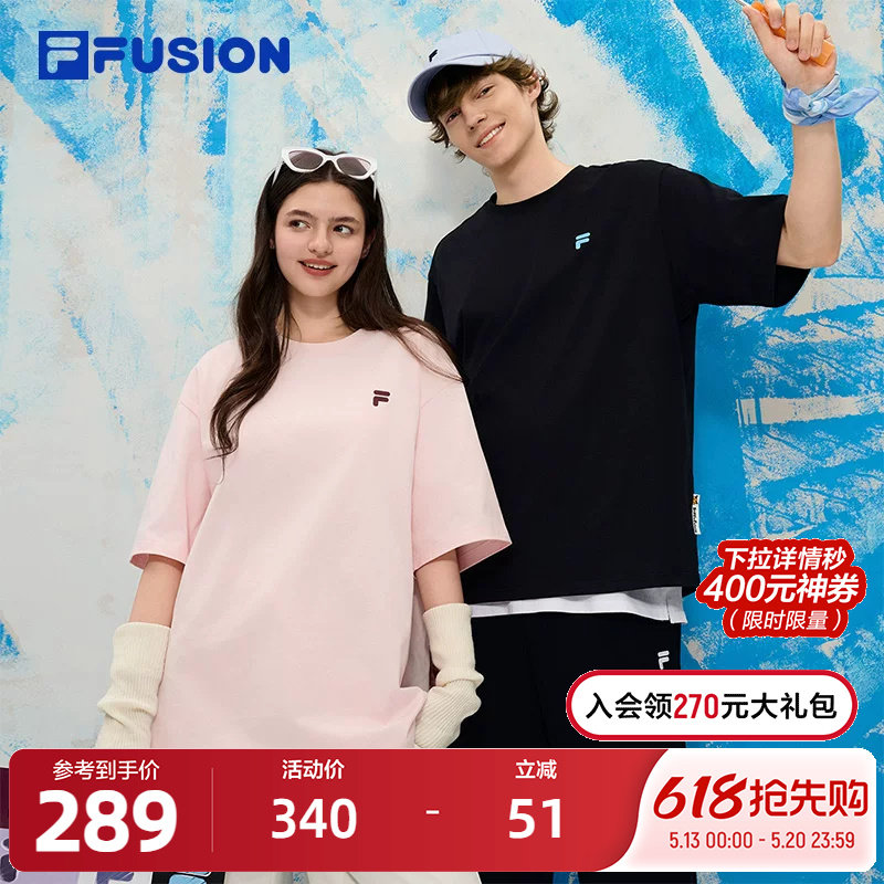 FILA FUSION斐乐潮牌情侣款针织短袖衫2026春新款休闲