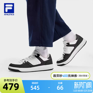 网球生活鞋 板鞋 斐乐官方男鞋 圆盾鞋 TARGA 新款 FILA 2025冬季