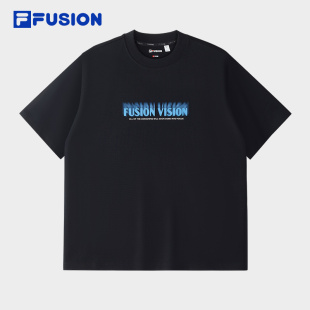 2025夏新款 FILA 衫 针织短袖 休闲宽松纯棉T恤 FUSION斐乐潮牌情侣款