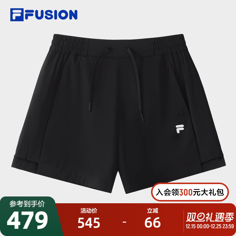 FILA FUSION斐乐潮牌梭织短裤女2025秋季新款时尚休闲基础三分裤