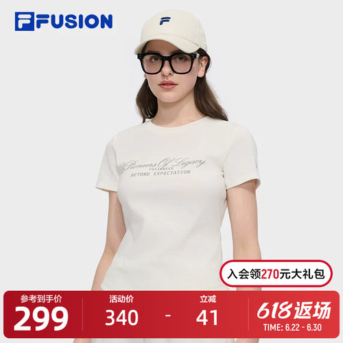 FILAFUSION斐乐女子针织短袖衫