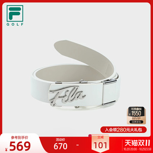 FILA 斐乐官方女子腰带冬新款简约黑色高尔夫运动自动扣皮带