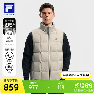 两面穿FILA 斐乐官方情侣羽绒马甲男冬季新款健身运动保暖羽绒服