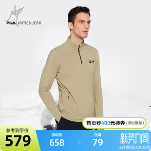 T恤2024冬款 FILA JEAN联名系列斐乐官方男子针织长袖 JAMES 上衣