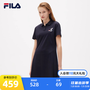 FILA斐乐女子连衣裙夏季 优雅百搭潮流女士运动裙 基础裙子休闲时尚