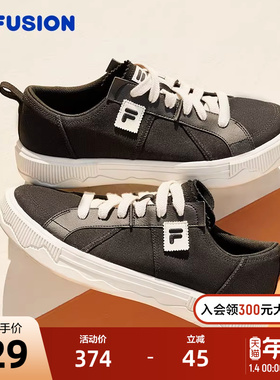 FILA FUSION斐乐潮牌情侣POP3滑板鞋帆布鞋2024夏季新款运动鞋女