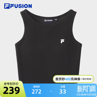 休闲紧身无袖 新款 上衣 FUSION斐乐潮牌女子针织背心2025夏季 FILA