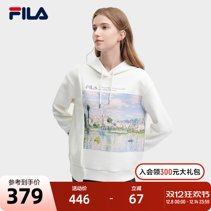 印花卫衣Fila上衣连帽女子