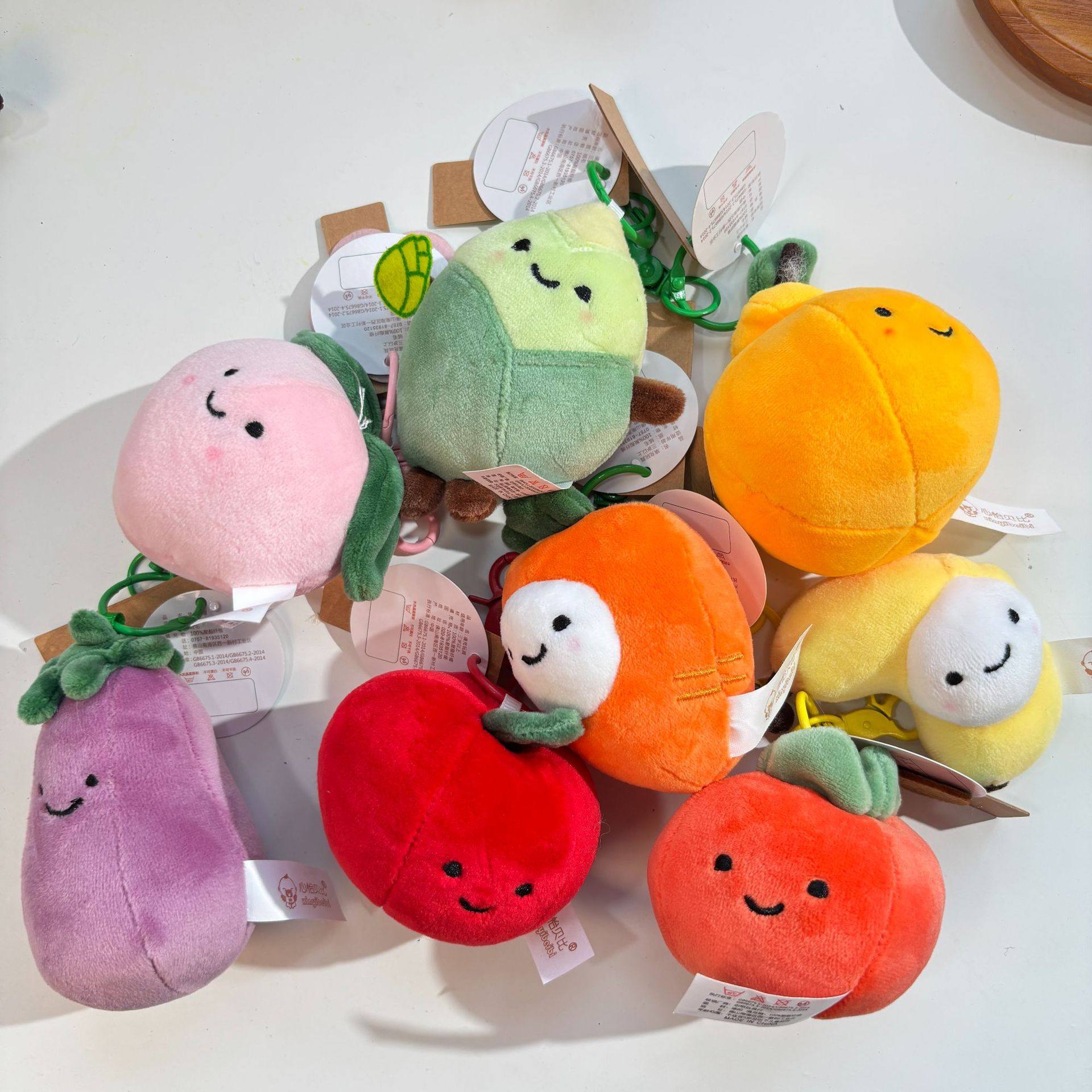 美好寓意水果毛绒挂件短毛绒钥匙扣苹果娃娃背包玩偶可爱少年配饰
