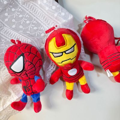 仿复仇者联盟公仔钥匙扣挂件蜘蛛侠钢铁侠毛绒玩具蜘蛛侠娃娃送人