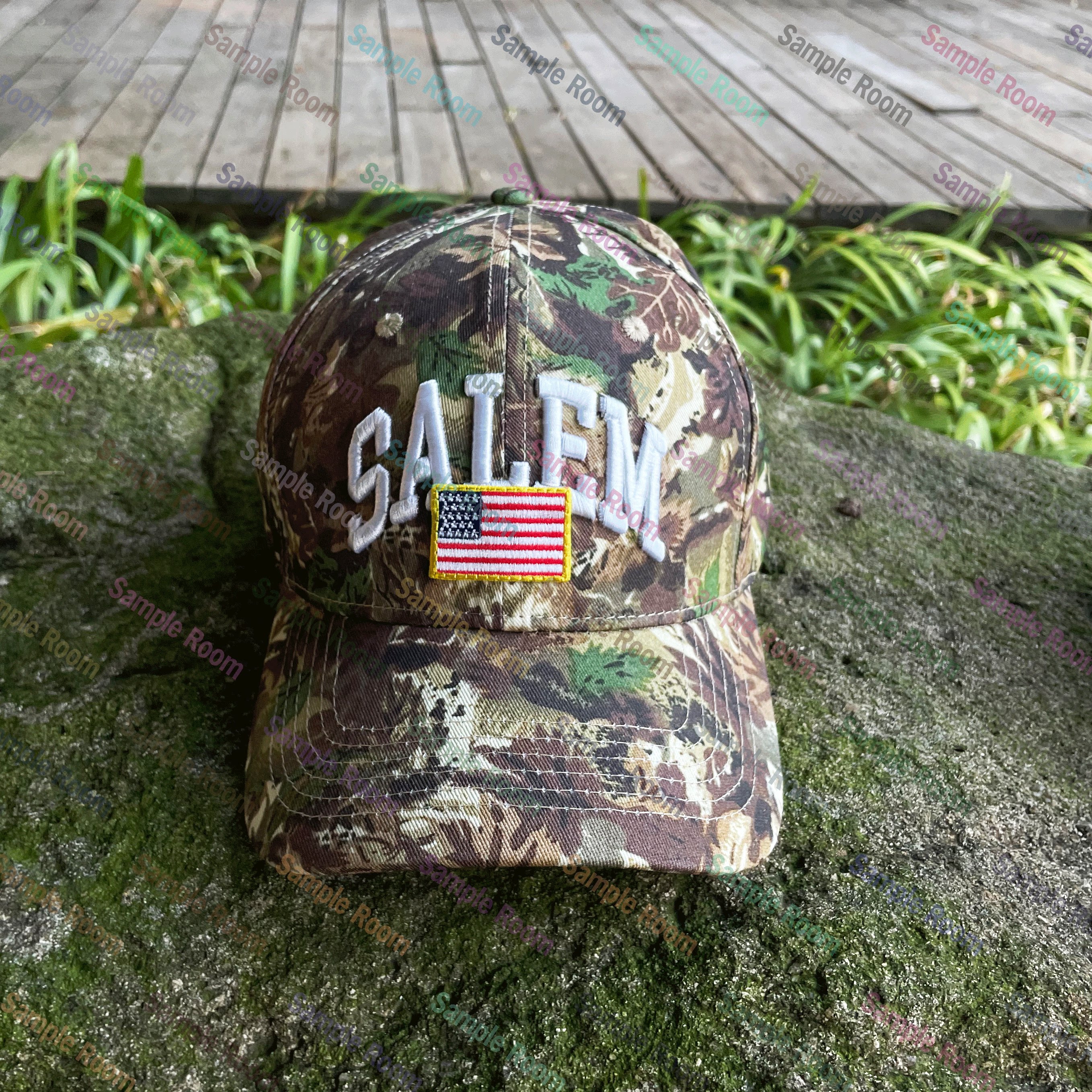 thumbnail for S4LEM Salem USA X EU Flag Camo CAP Camo Camo Cap with Embroidered Big Head Coverage Baseball Cap S248