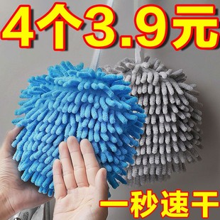 可爱擦手巾挂式吸水不掉毛小方巾家用厨房抹布速干搽手巾儿童毛巾
