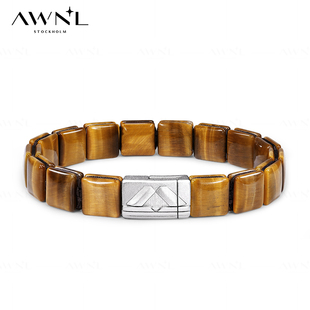 AWNL禅宗朔土金虎眼手链男款五行手串小众设计感生日礼物送男友