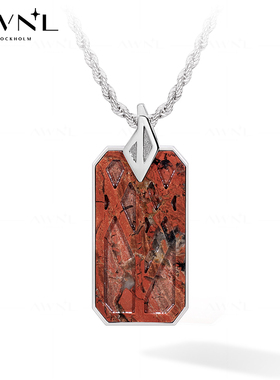 AWNL霖奈花红石符文项链男款