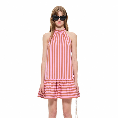alexiasandra系带条纹连衣裙