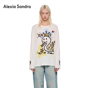 棉T内搭外穿设计感女 新年小财神贪吃蛇长袖 Alexia Sandra2025春季