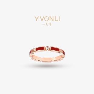 YVONLI一万李官方旗舰店 上上签系列 18K金钻石惊喜戒指 新年礼物