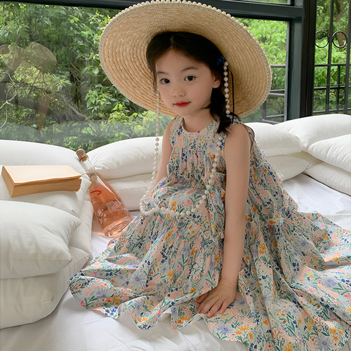 女童连衣裙韩版夏季碎花童装裙子