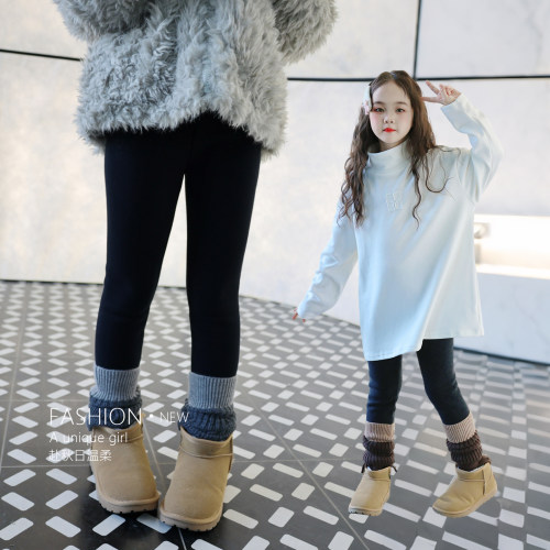 童装女童打底裤一体绒小女孩紧身