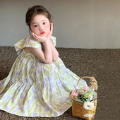 女童连衣裙夏季 时髦公主裙 裙子洋气小女孩夏装 2025新款 儿童小飞袖