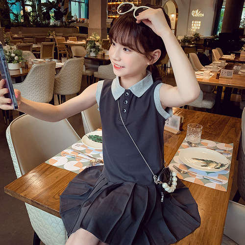 女童韩版夏装polo裙连衣裙