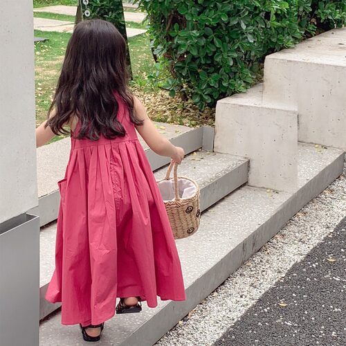 大口袋儿童裙子连衣裙女童夏款