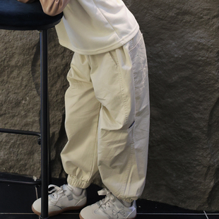 女童工装裤春秋季2025新款儿童宽松小脚裤运动裤女孩长裤子休闲裤