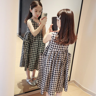 儿童裙子格子女童洋气背心连衣裙夏季小女孩公主裙2025新款中大童