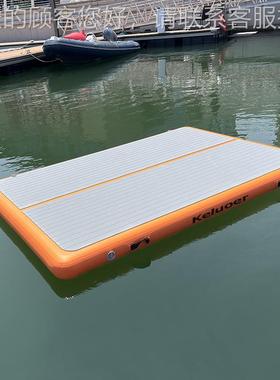 1.6KLE-298*2.5m橙色钓鱼充气浮台瑜伽台垫操冲浪板路亚钓体垫充