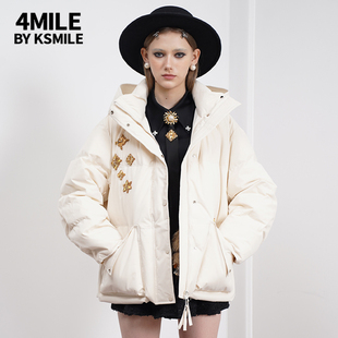 4MILE KSMILE 冬季 金属花连帽保暖羽绒服 新品 年货狂欢季