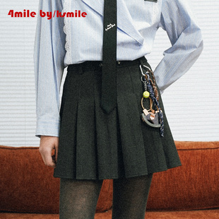 KSMILE 4MILE 木马挂件加厚毛呢半裙秋冬百褶裙 年货狂欢季