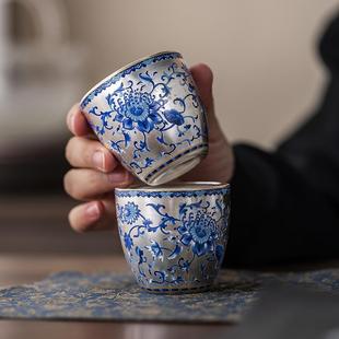 金银错鎏银主人杯茶杯个人专用品茗杯功夫茶具陶瓷茶具单茶碗茶盏