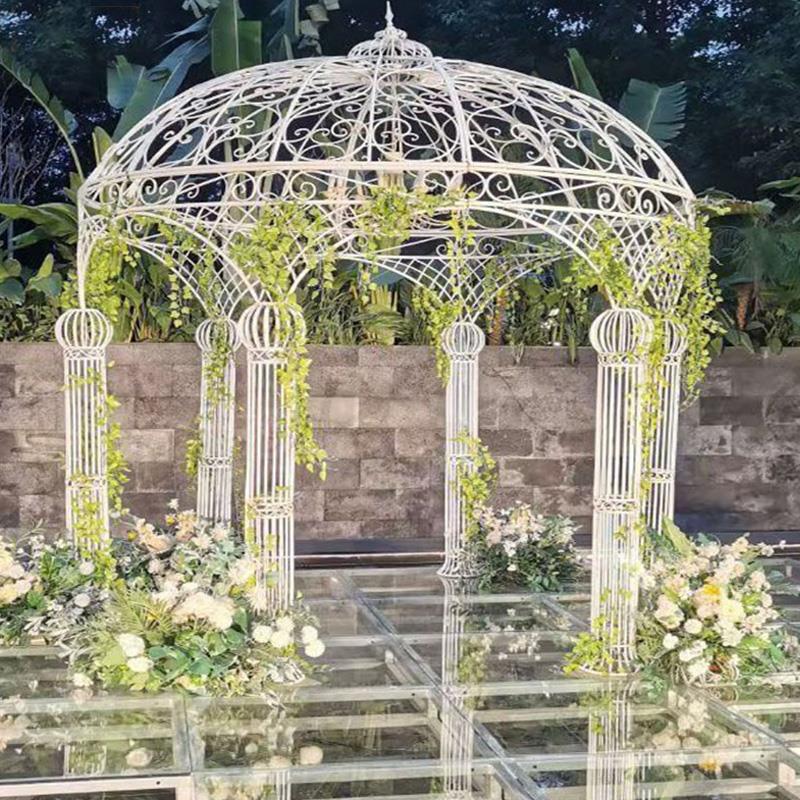 网红欧式圆亭休闲铁艺蒙古包别墅可移动亭子木屋凉亭凉亭户外庭院