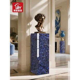 T10梵高星空大理石底座|入口装饰品石板柱桌地板到天花板客厅花架