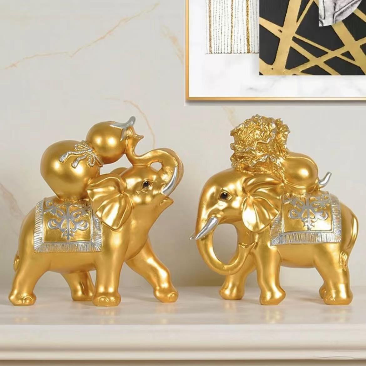 葫芦大象摆件家居客厅创意电视柜酒柜轻奢招财装饰品乔迁新居礼品