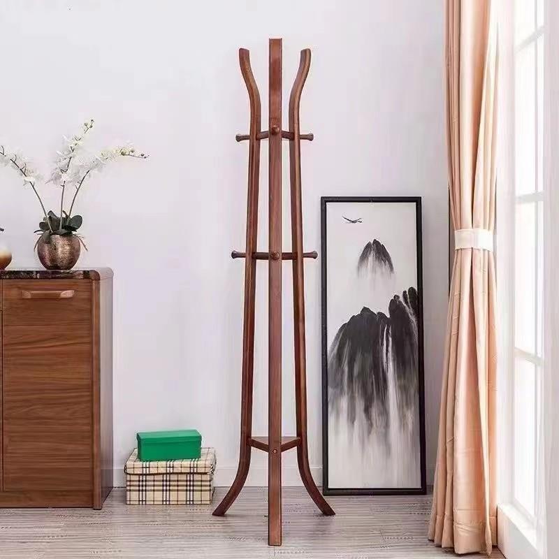 实木衣帽架家用客厅移动白蜡木家俱新中式卧室简易实木挂衣架落地