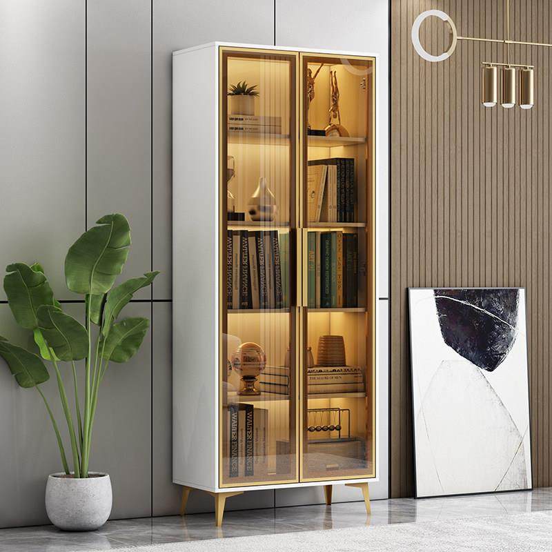 定制玻璃实木书柜组合带门落地门模型展示柜全墙满墙置物书房书架