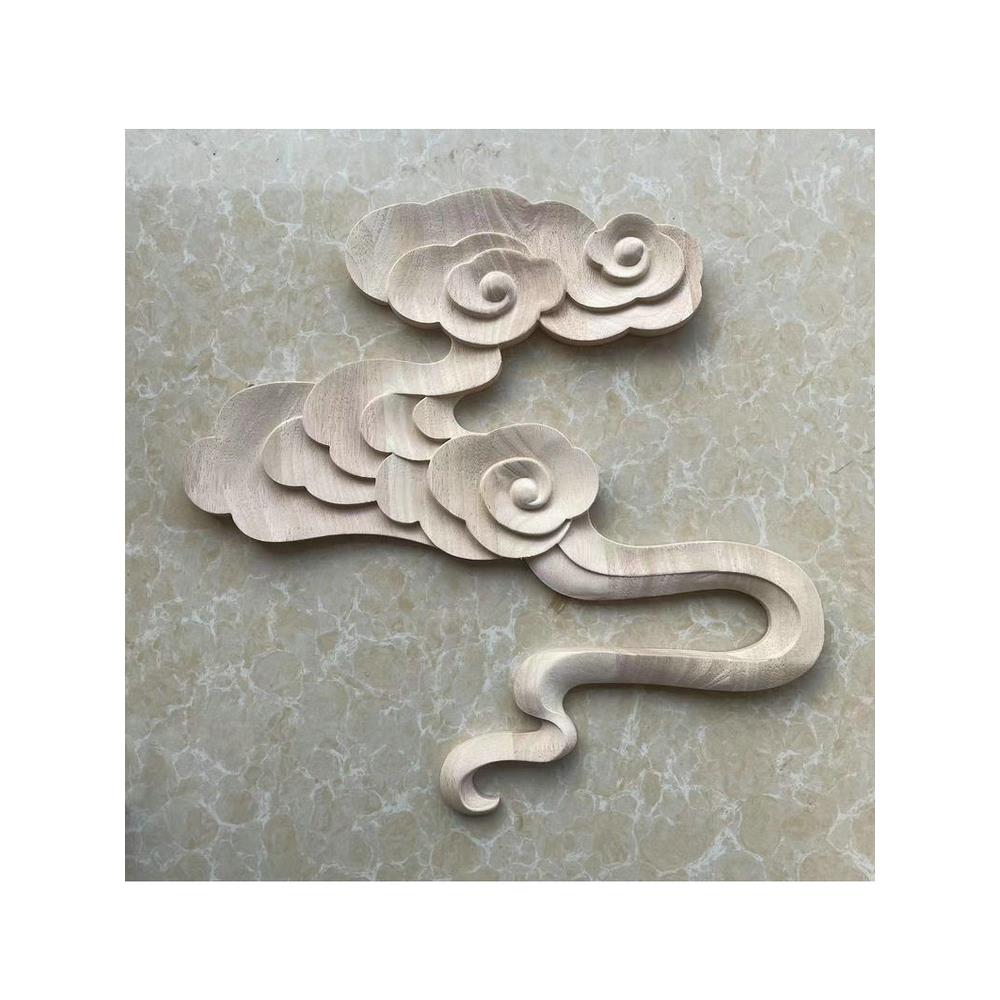 祥云木雕 东阳天然实木雕刻中式祥云镂空挂件装饰花片