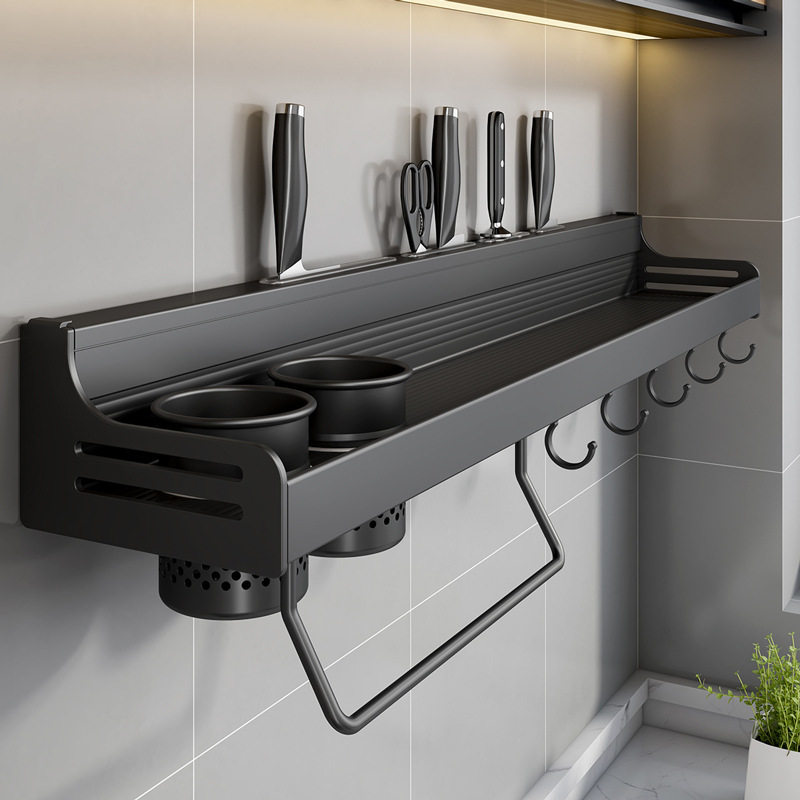 厨房收纳置物架免打孔壁挂式太空铝筷子刀架家用多功能调料架挂架,厨房/烹饪用具,调料置物架,淘宝优惠券,粉丝福利购,淘宝优惠卷