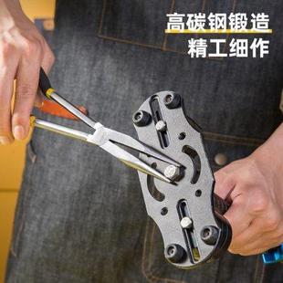 得力11寸弯头超长电工夹持钳长嘴钳子长柄老虎钳加长尖嘴钳弯嘴钳