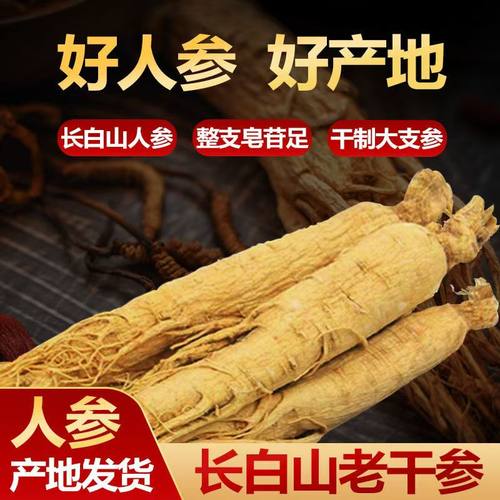 长白山正宗人参煲汤泡酒专用白参东北特产足龄生晒参整支正品干参