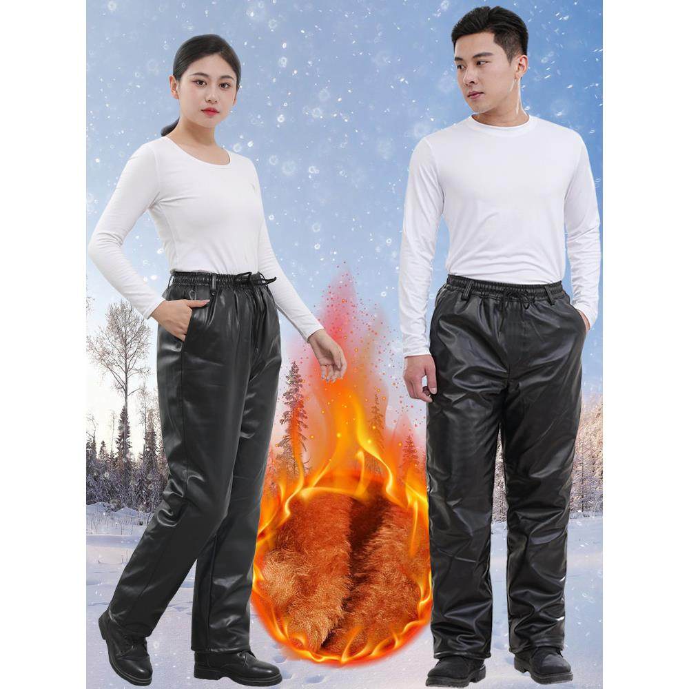 皮裤宽松大码女中老年高腰骑行防风加绒加厚防水皮棉裤男干活工作,女装/女士精品,棉裤/羽绒裤,淘宝优惠券,粉丝福利购,淘宝优惠卷