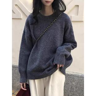 毛衣女胖mm2025新款秋冬宽松大码慵懒风高级感内搭可外穿打底衫厚