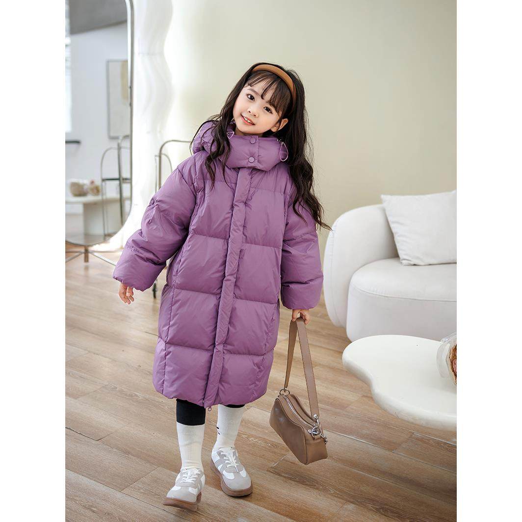 儿童羽绒服长款过膝加厚保暖男童女童洋气韩版时尚白鸭绒冬季外套