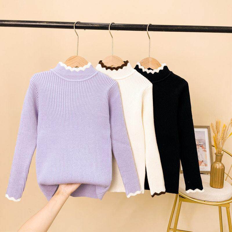 女童毛衣一体绒打底衫洋气薄款秋季新款2025年春秋儿童中大童内搭
