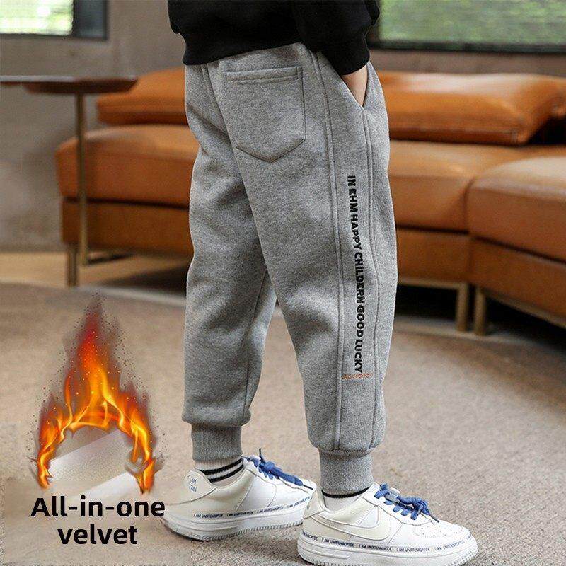 童装，男孩的一体式天鹅绒裤子，儿童的天鹅绒运动裤，冬季服装，
