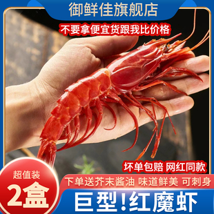红魔虾鲜活冷冻超大北极甜虾刺身海鲜大虾非莫桑比克西班牙海鳌虾