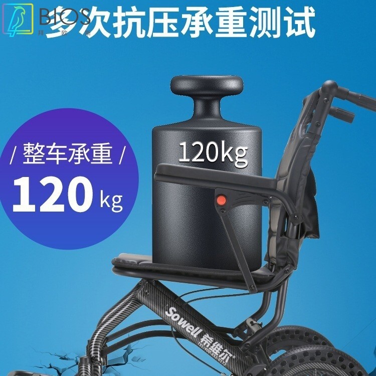 老人便携式手动轮椅折叠轻便旅游超轻铝合金可上飞机手推车代步车