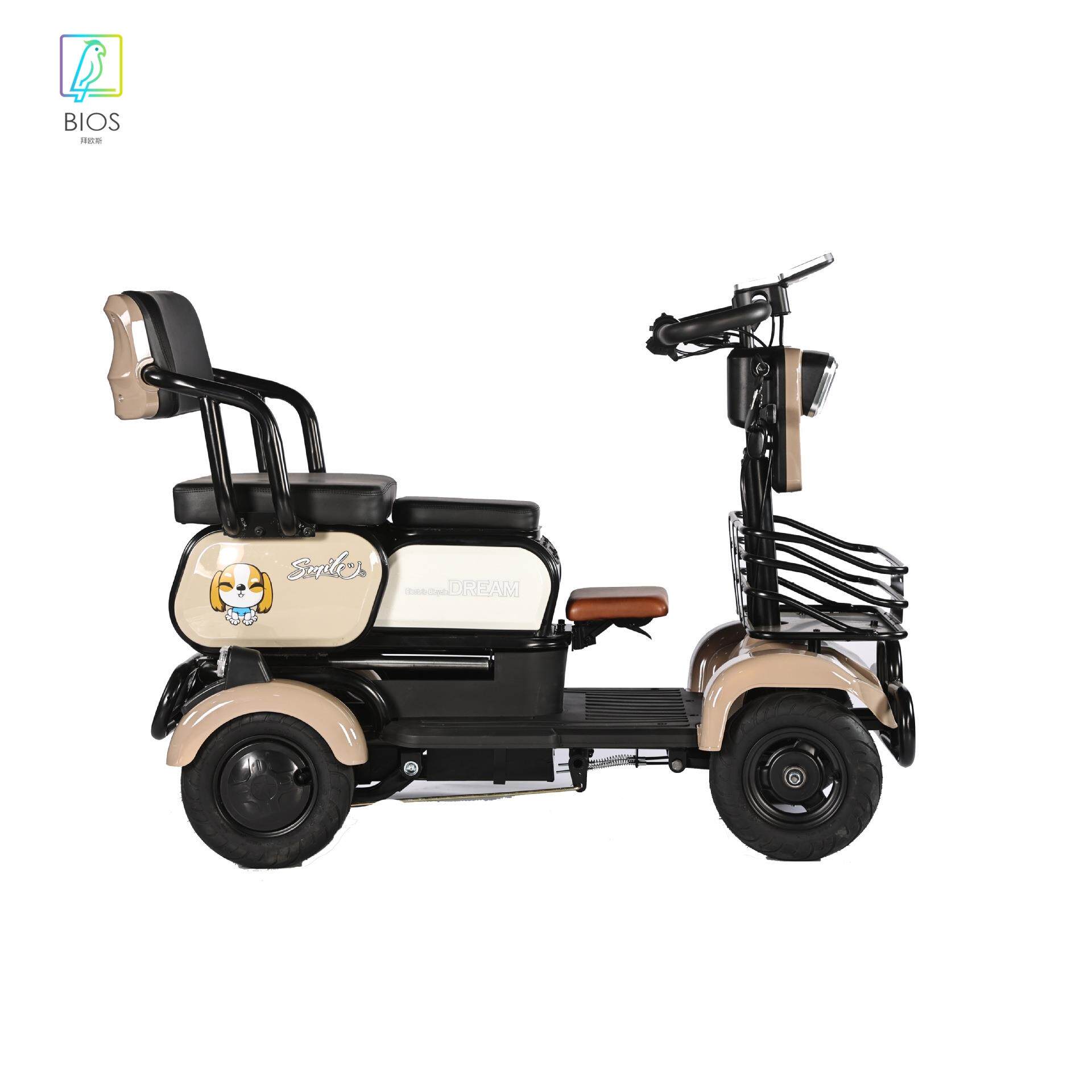 小型老年代步四轮车48V电瓶车成人家用接送孩子防摔残疾人助力车