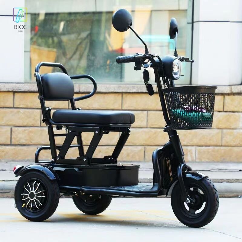跨境电动车老人低速电动三轮车家用多功能小型折叠电瓶车汽车